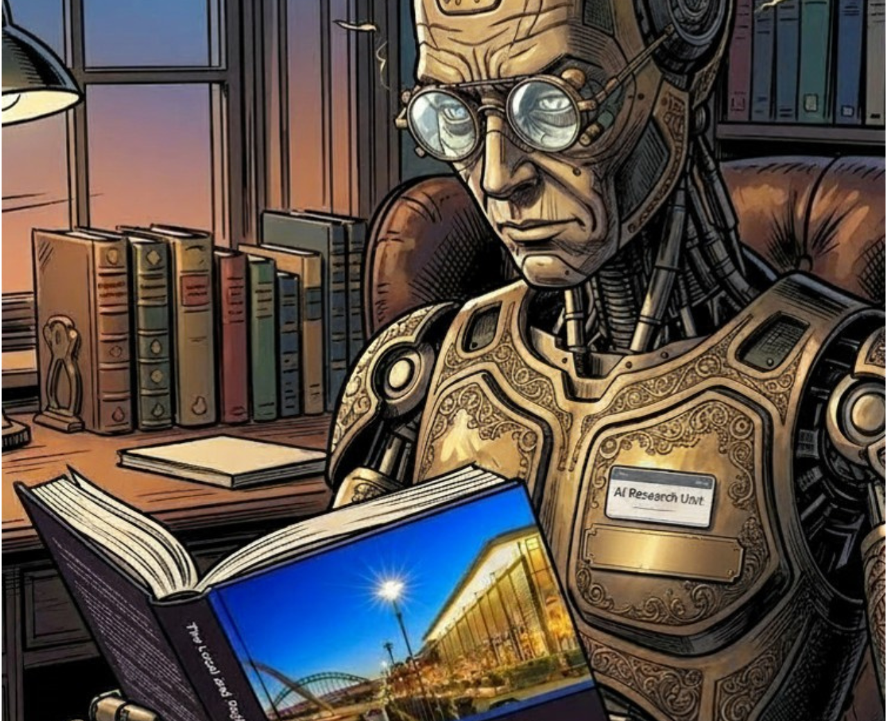 Eddie the android reading The Local and Regional Economic Development Handbook